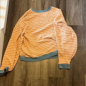 Striped Peach and Blue Sweatshirt